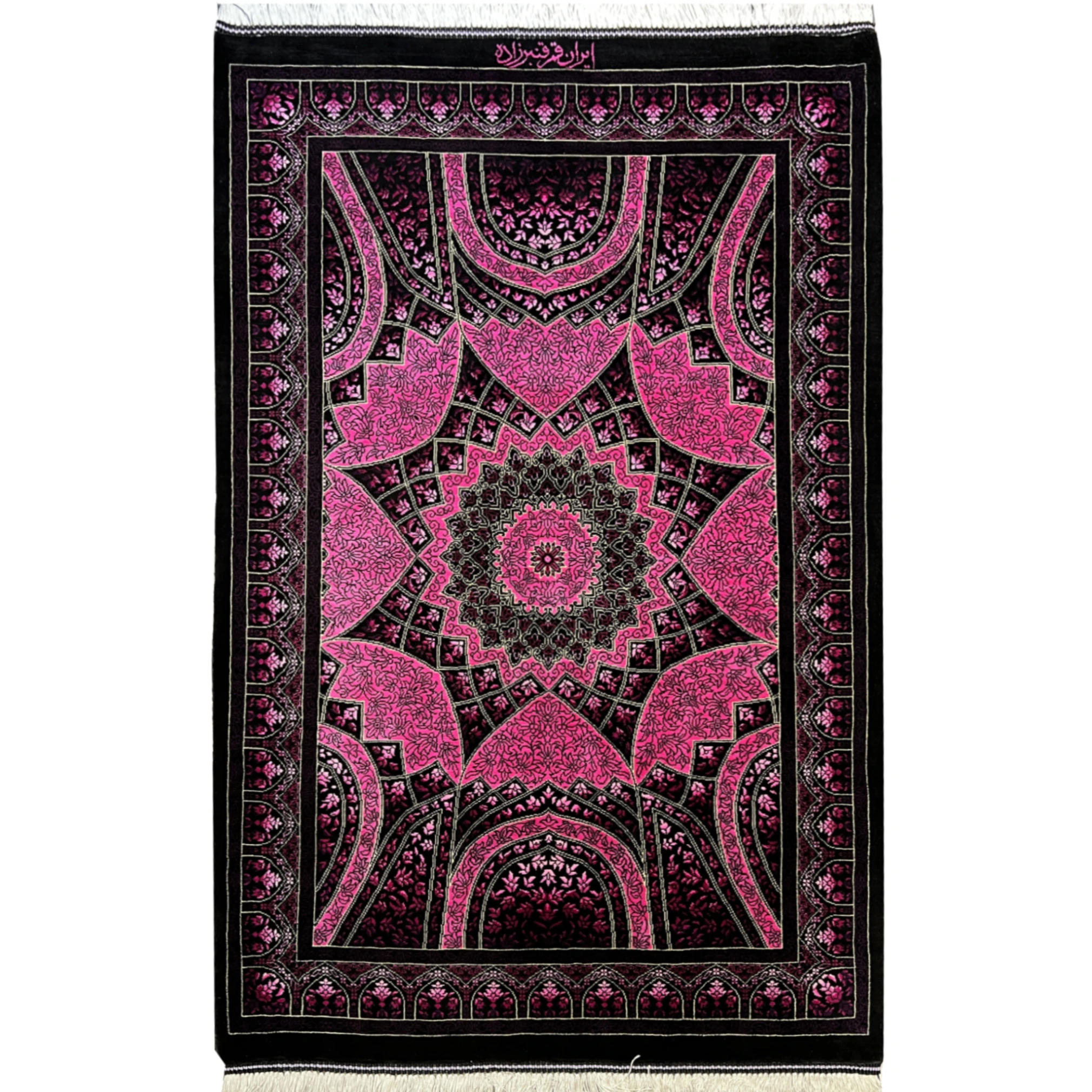 Handmade carpet made of all Qom silk, product code 3A45